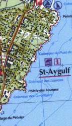 carte ign centr�e sur Saint-Aygulf